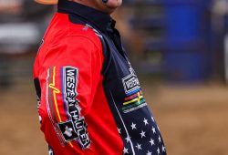 2025 Wisconsin River Pro Rodeo_1P_Barrelman_Dustin -The Jester- Jenkins_Evans_6099